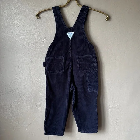 OshKosh B'gosh Vintage Dark Corduroy Overalls Size 4T - Picture 1 of 5